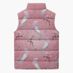 Galah and Gumblossoms Australia Sleeveless Puffer Jacket Seamless Style Aboriginal Art - Aussie Hoodie