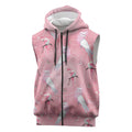 Galah and Gumblossoms Australia Sleeveless Zip Hoodie Seamless Style Aboriginal Art LT14