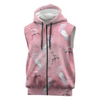 Galah and Gumblossoms Australia Sleeveless Zip Hoodie Seamless Style Aboriginal Art LT14