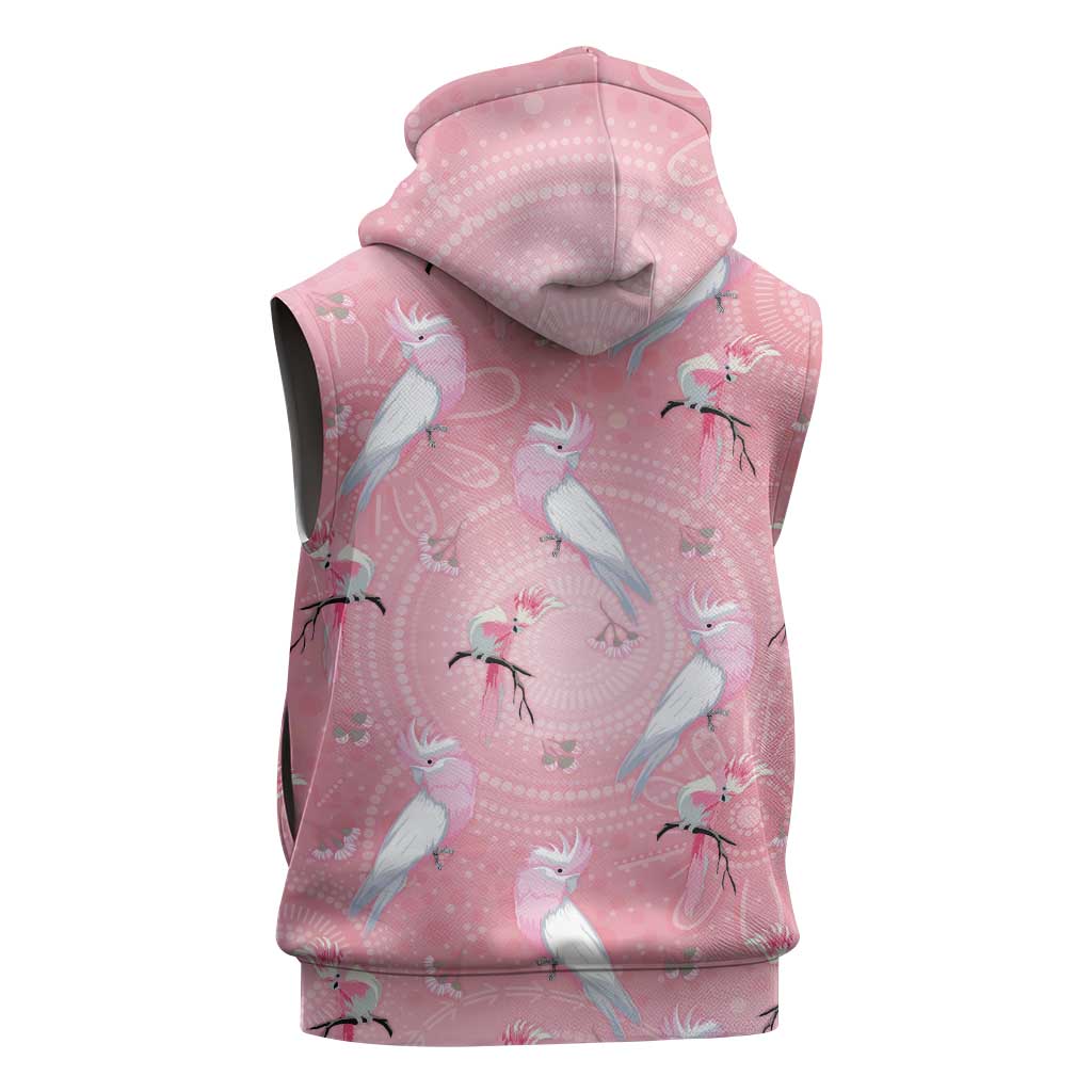 Galah and Gumblossoms Australia Sleeveless Zip Hoodie Seamless Style Aboriginal Art LT14