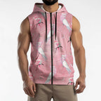Galah and Gumblossoms Australia Sleeveless Zip Hoodie Seamless Style Aboriginal Art LT14