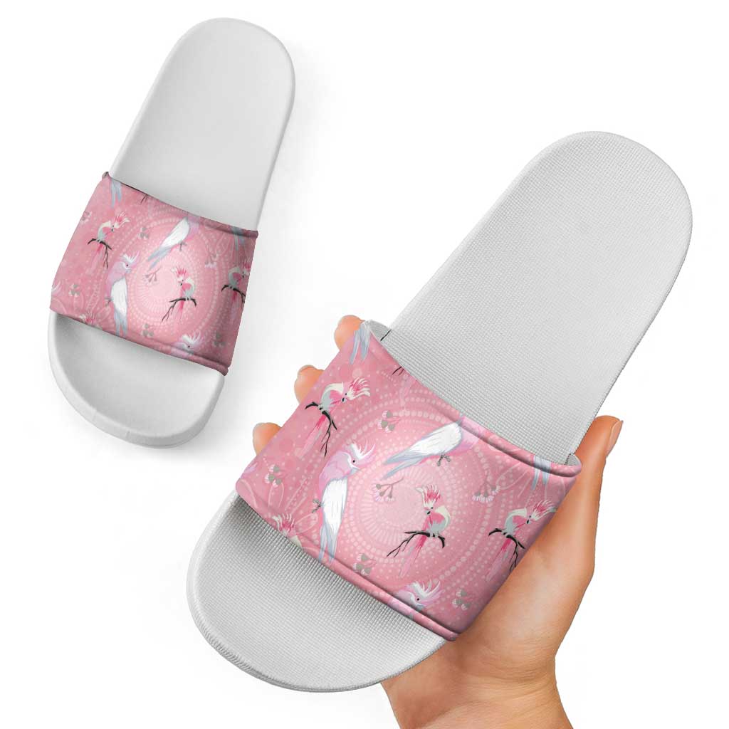 Galah and Gumblossoms Australia Slide Sandals Seamless Style Aboriginal Art - Aussie Hoodie