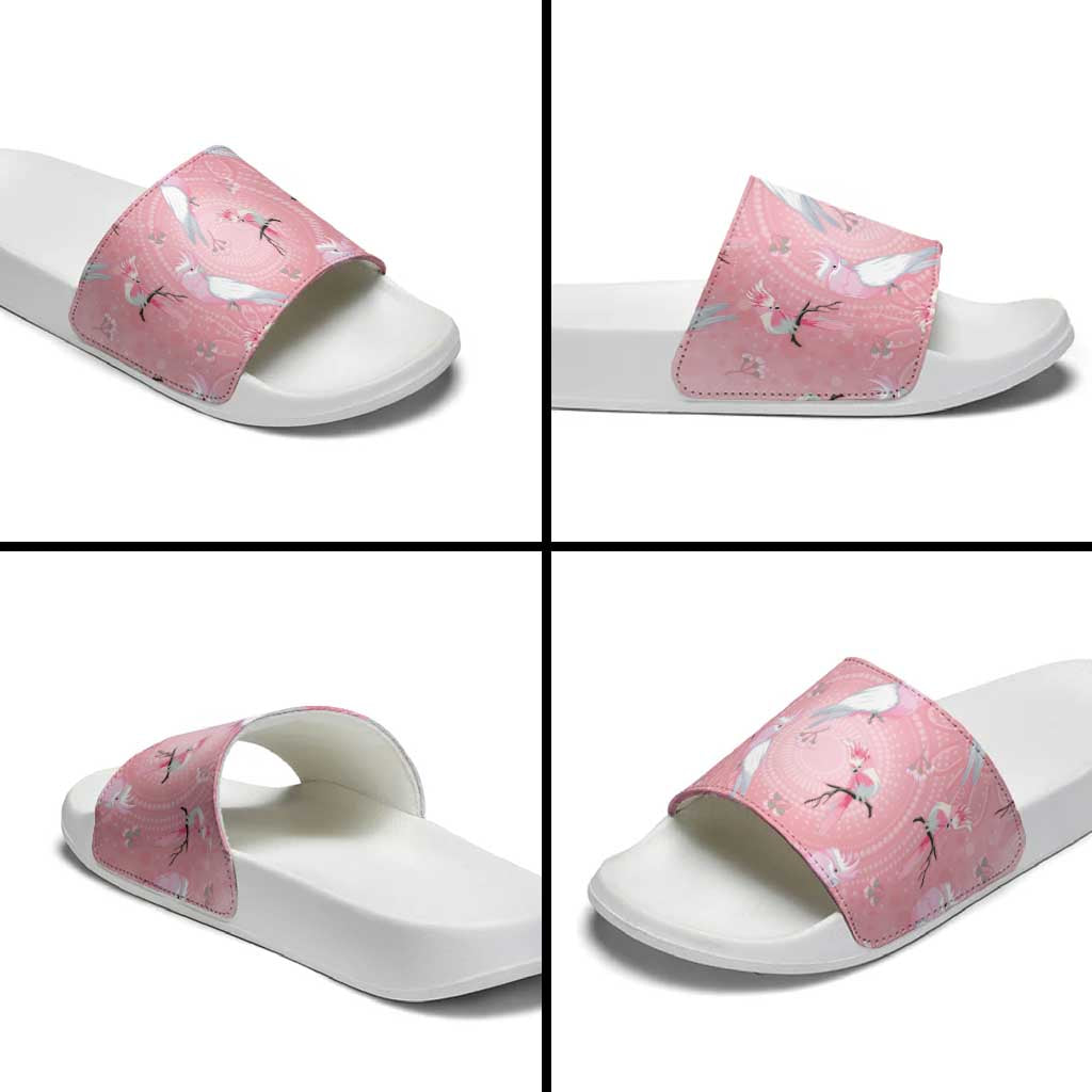 Galah and Gumblossoms Australia Slide Sandals Seamless Style Aboriginal Art - Aussie Hoodie