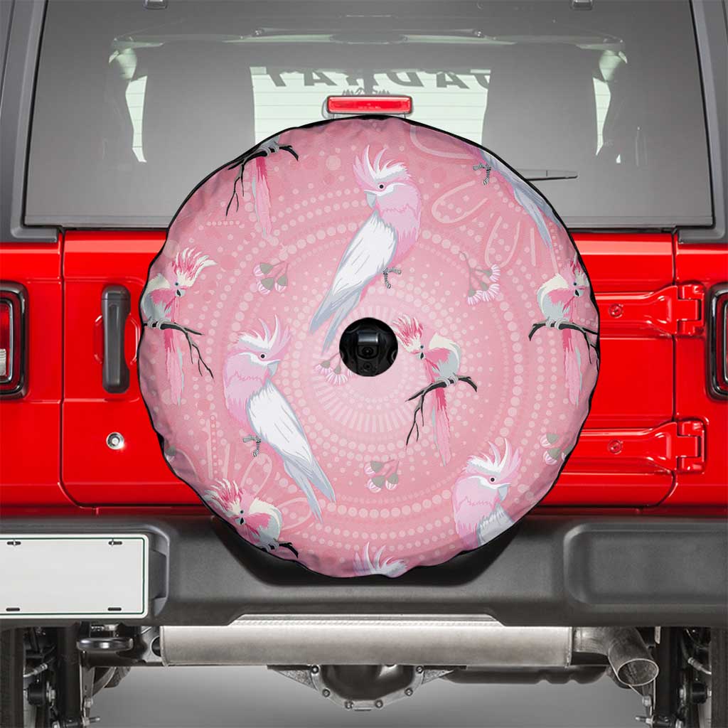 Galah and Gumblossoms Australia Spare Tire Cover Seamless Style Aboriginal Art