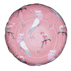Galah and Gumblossoms Australia Spare Tire Cover Seamless Style Aboriginal Art