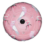 Galah and Gumblossoms Australia Spare Tire Cover Seamless Style Aboriginal Art