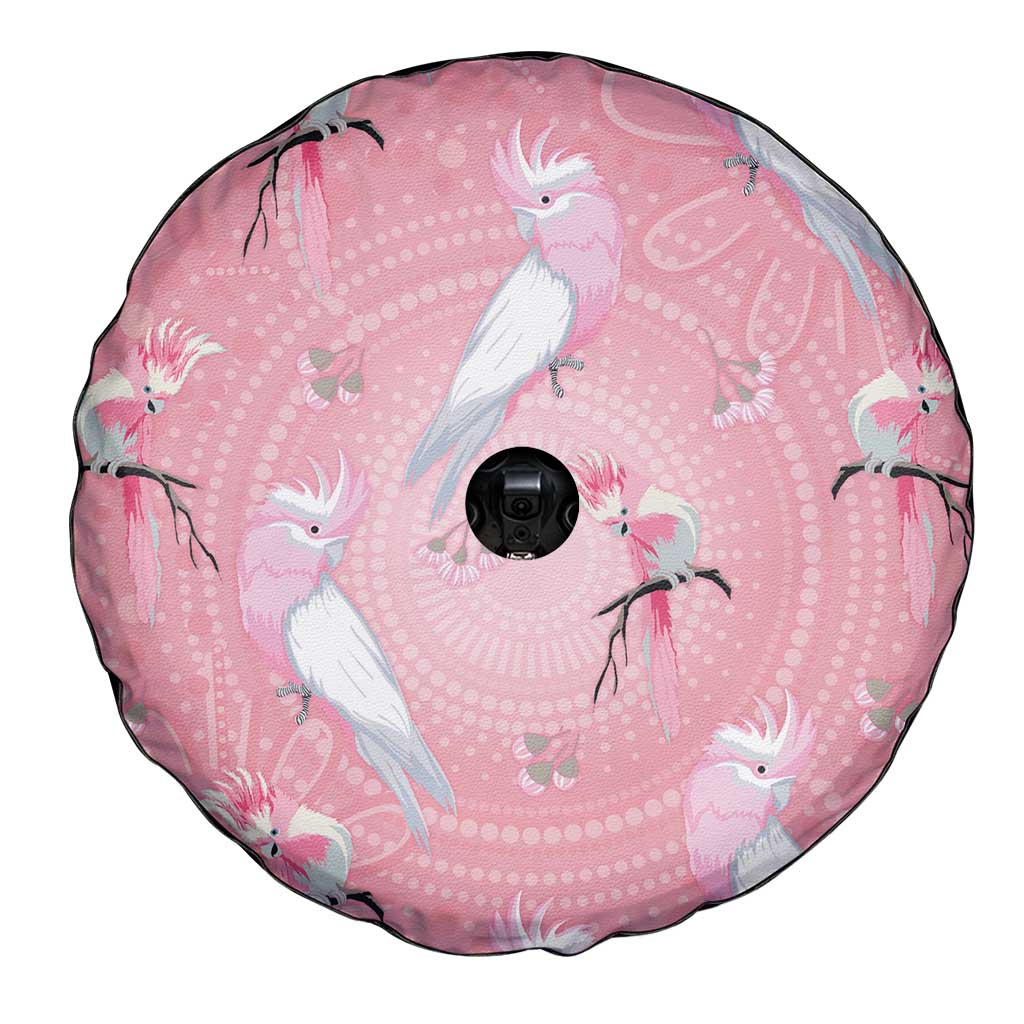 Galah and Gumblossoms Australia Spare Tire Cover Seamless Style Aboriginal Art