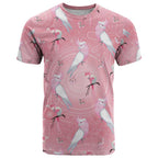 Galah and Gumblossoms Australia T Shirt Seamless Style Aboriginal Art