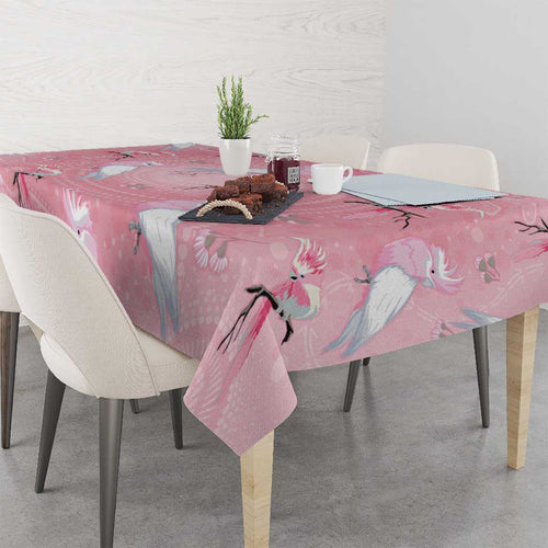 Galah and Gumblossoms Australia Tablecloth Seamless Style Aboriginal Art