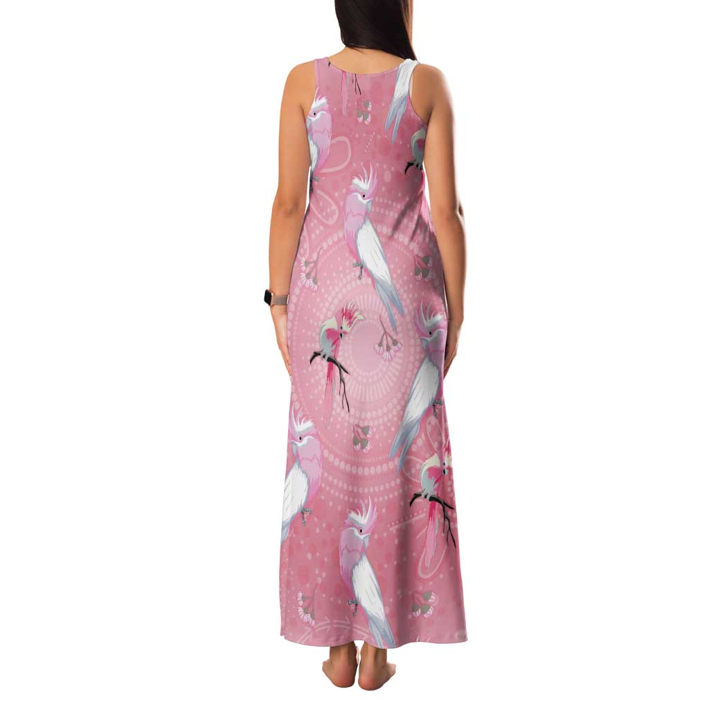 Galah and Gumblossoms Australia Tank Maxi Dress Seamless Style Aboriginal Art