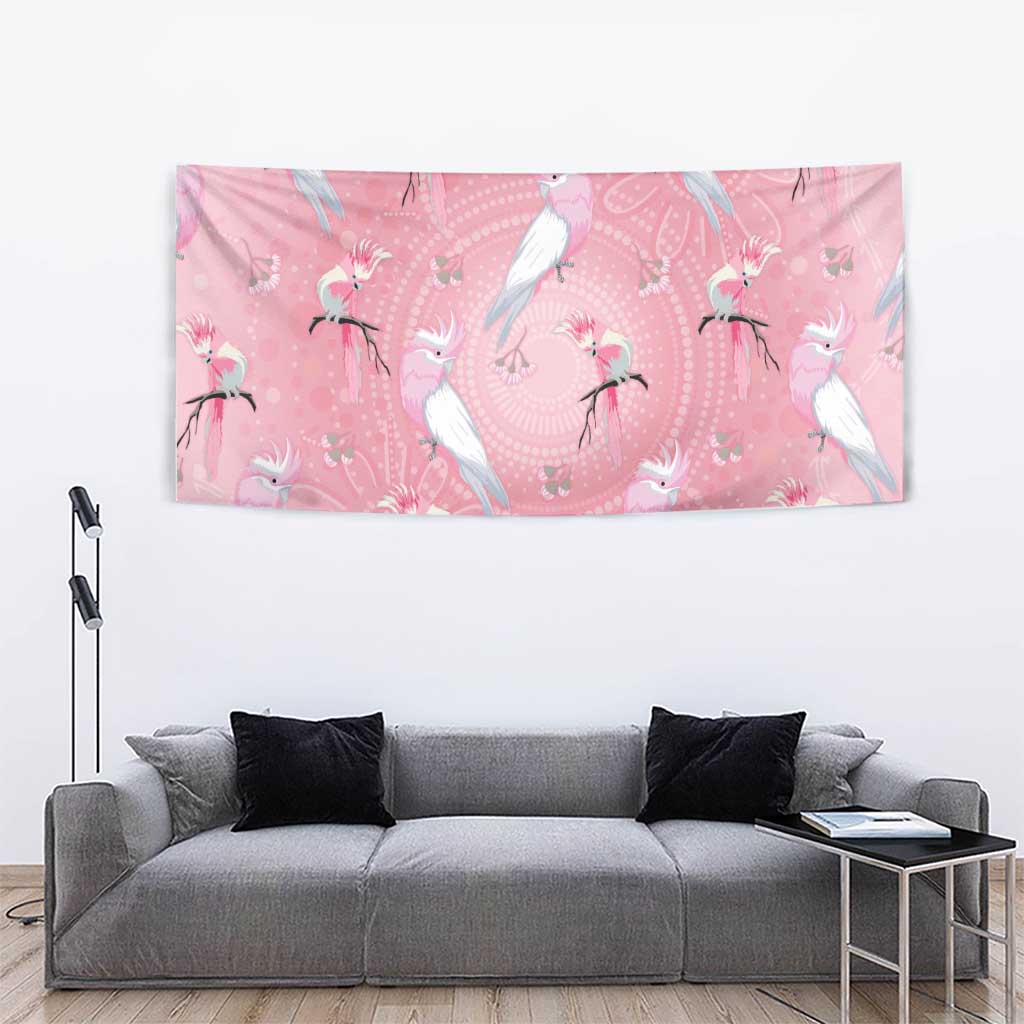 Galah and Gumblossoms Australia Tapestry Seamless Style Aboriginal Art