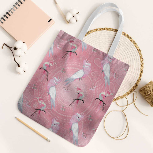 Galah and Gumblossoms Australia Tote Bag Seamless Style Aboriginal Art - Aussie Hoodie