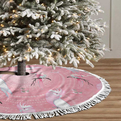 Galah and Gumblossoms Australia Tree Skirt Seamless Style Aboriginal Art - Aussie Hoodie