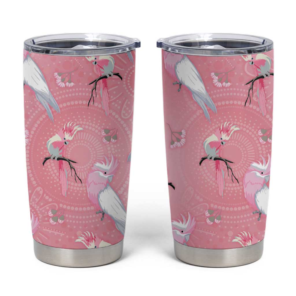 Galah and Gumblossoms Australia Tumbler Cup Seamless Style Aboriginal Art