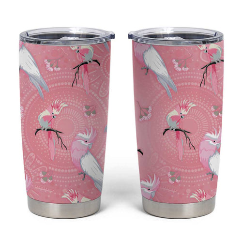 Galah and Gumblossoms Australia Tumbler Cup Seamless Style Aboriginal Art