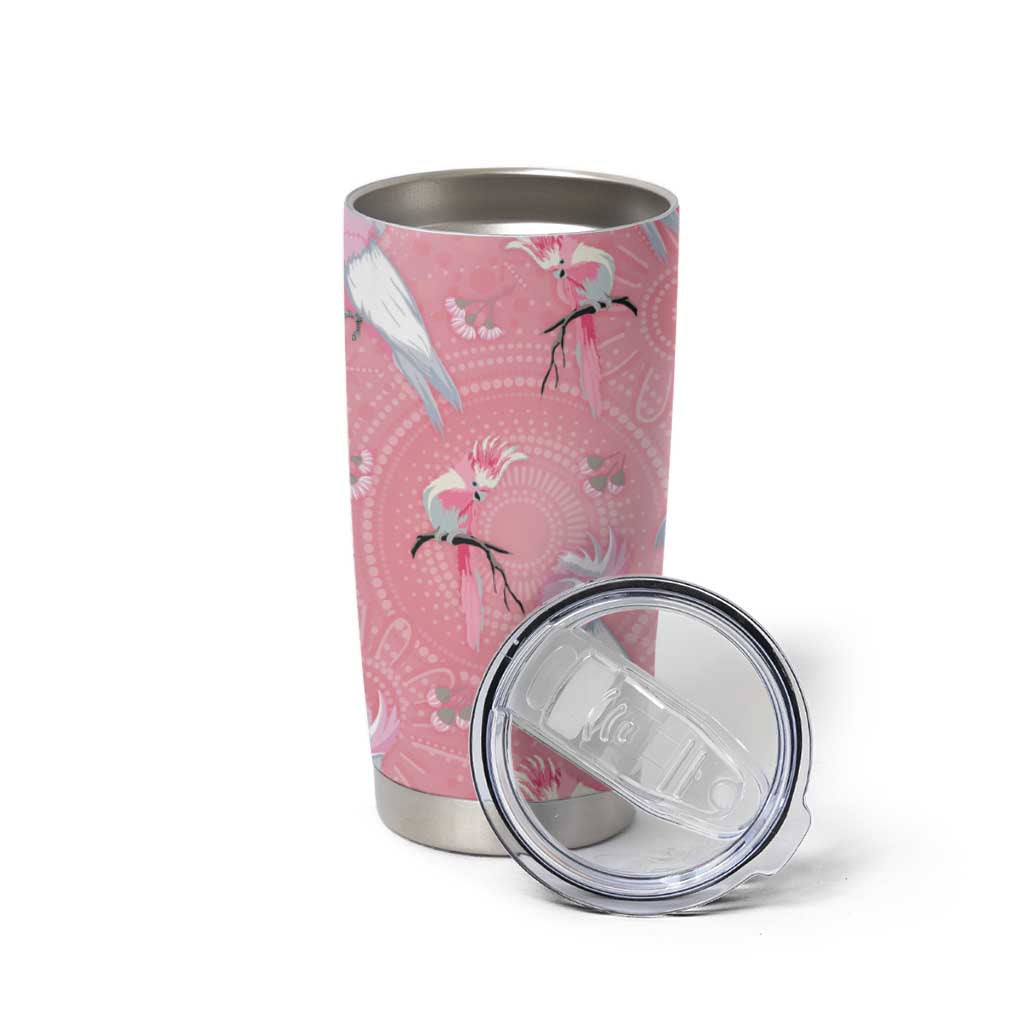Galah and Gumblossoms Australia Tumbler Cup Seamless Style Aboriginal Art