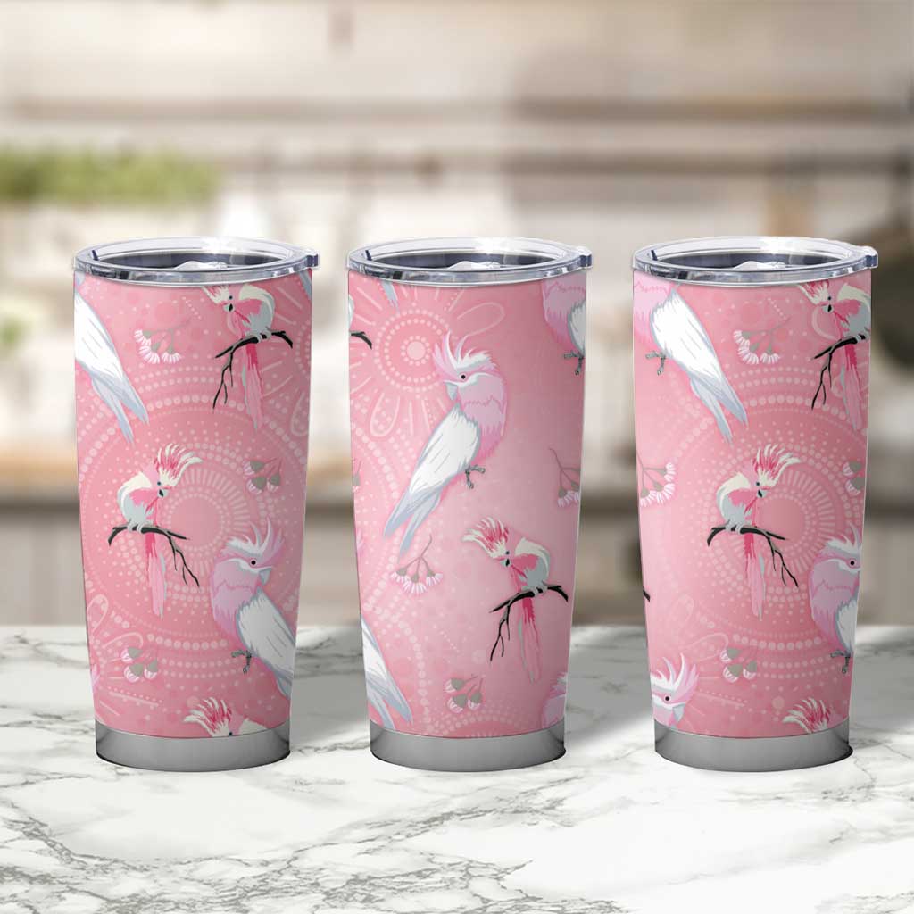 Galah and Gumblossoms Australia Tumbler Cup Seamless Style Aboriginal Art
