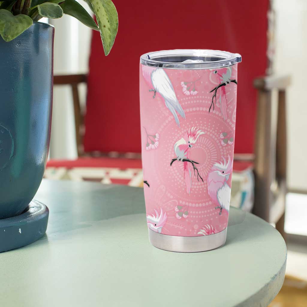 Galah and Gumblossoms Australia Tumbler Cup Seamless Style Aboriginal Art