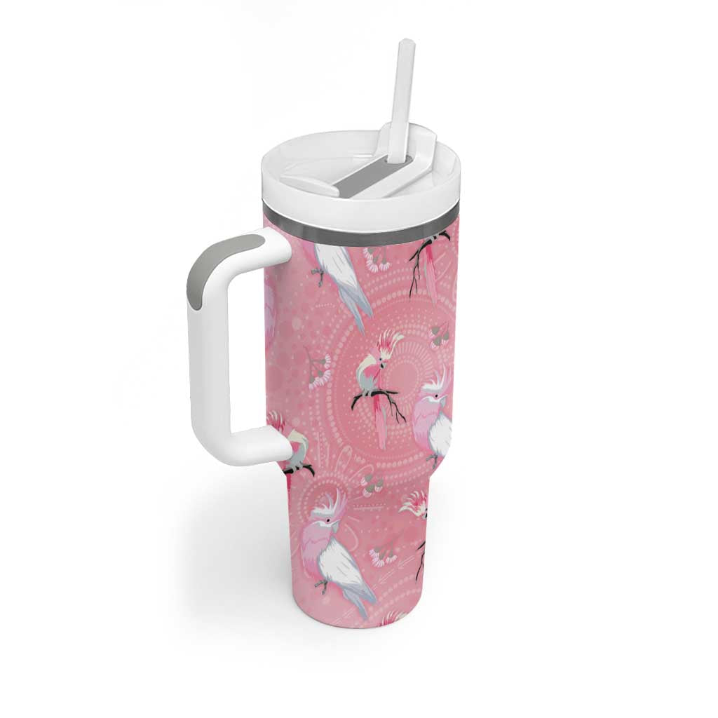 Galah and Gumblossoms Australia Tumbler With Handle Seamless Style Aboriginal Art