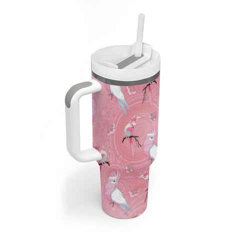 Galah and Gumblossoms Australia Tumbler With Handle Seamless Style Aboriginal Art