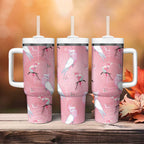 Galah and Gumblossoms Australia Tumbler With Handle Seamless Style Aboriginal Art