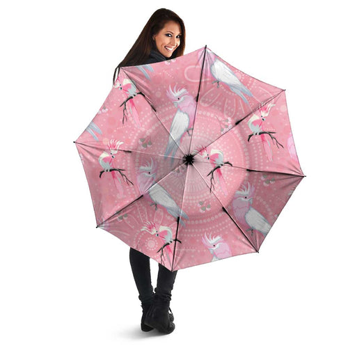 Galah and Gumblossoms Australia Umbrella Seamless Style Aboriginal Art - Aussie Hoodie
