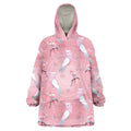Galah and Gumblossoms Australia Wearable Blanket Hoodie Seamless Style Aboriginal Art