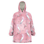 Galah and Gumblossoms Australia Wearable Blanket Hoodie Seamless Style Aboriginal Art