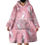 Galah and Gumblossoms Australia Wearable Blanket Hoodie Seamless Style Aboriginal Art