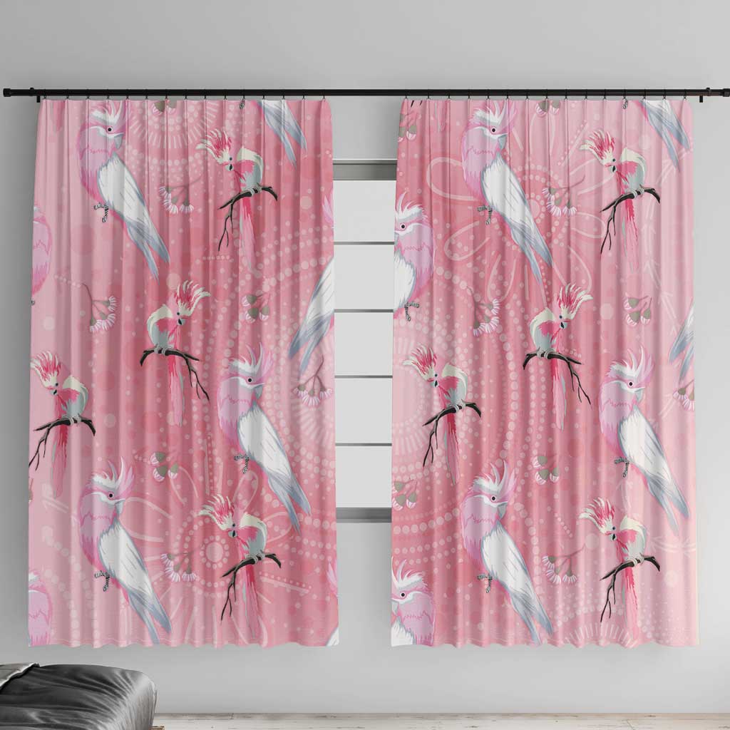 Galah and Gumblossoms Australia Window Curtain Seamless Style Aboriginal Art