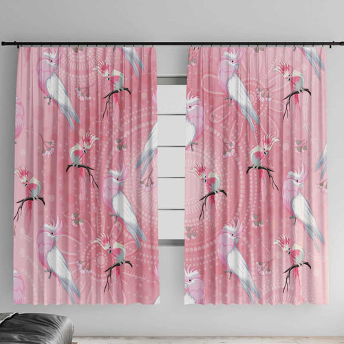 Galah and Gumblossoms Australia Window Curtain Seamless Style Aboriginal Art