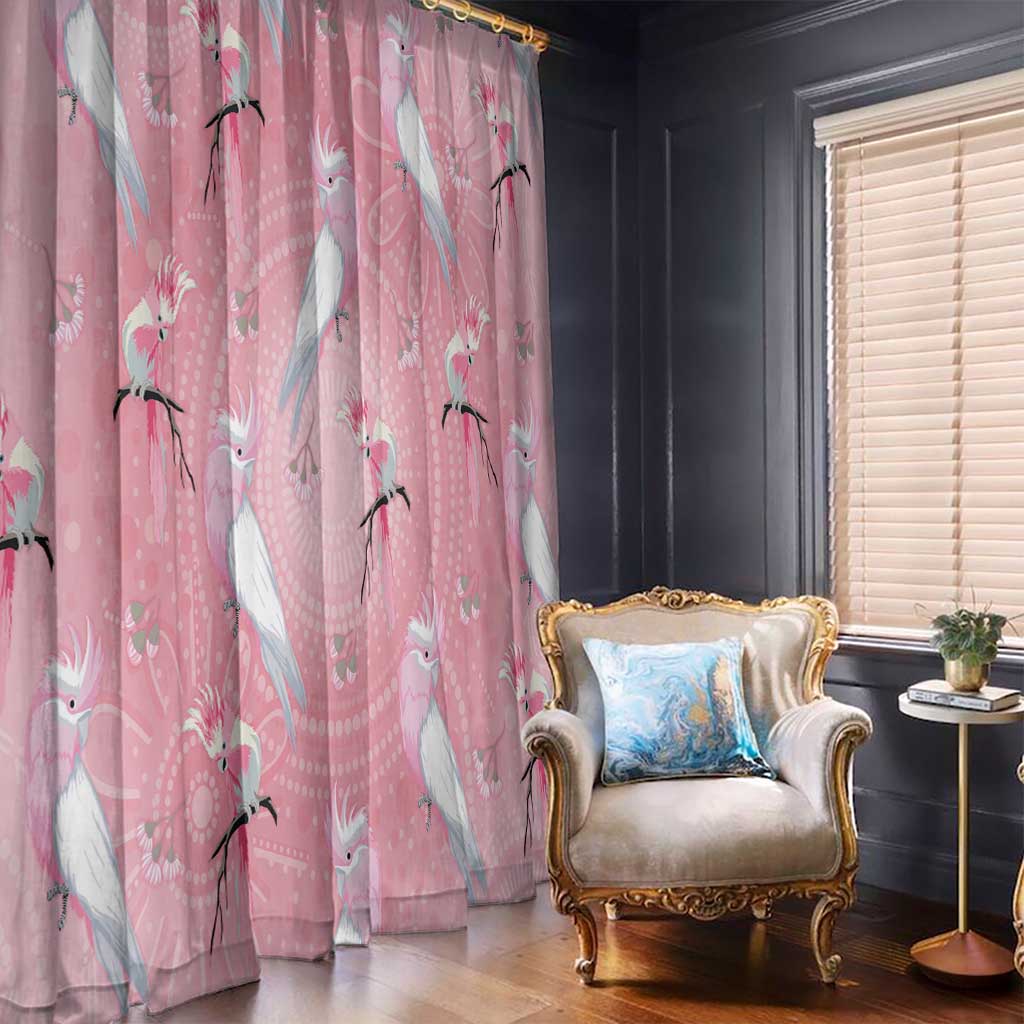Galah and Gumblossoms Australia Window Curtain Seamless Style Aboriginal Art