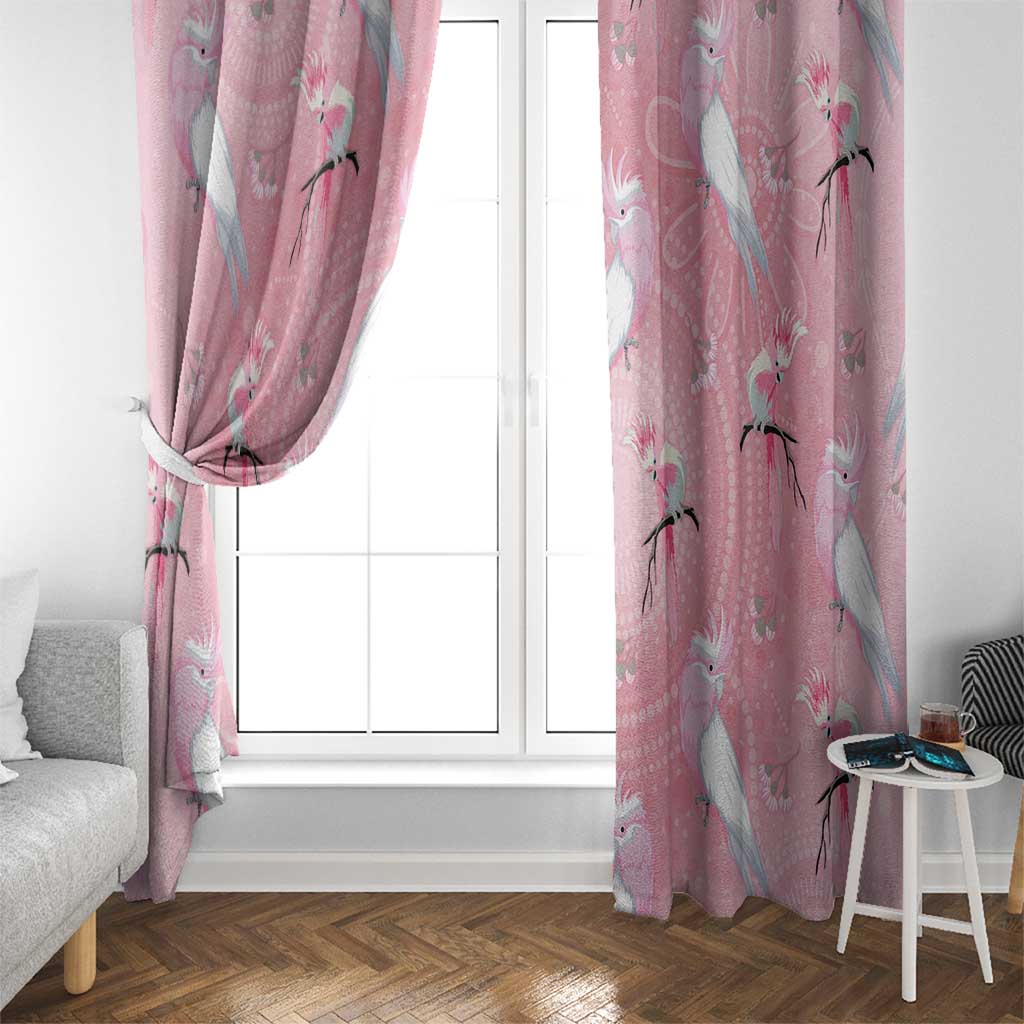 Galah and Gumblossoms Australia Window Curtain Seamless Style Aboriginal Art