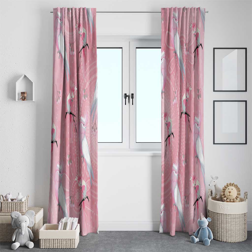 Galah and Gumblossoms Australia Window Curtain Seamless Style Aboriginal Art