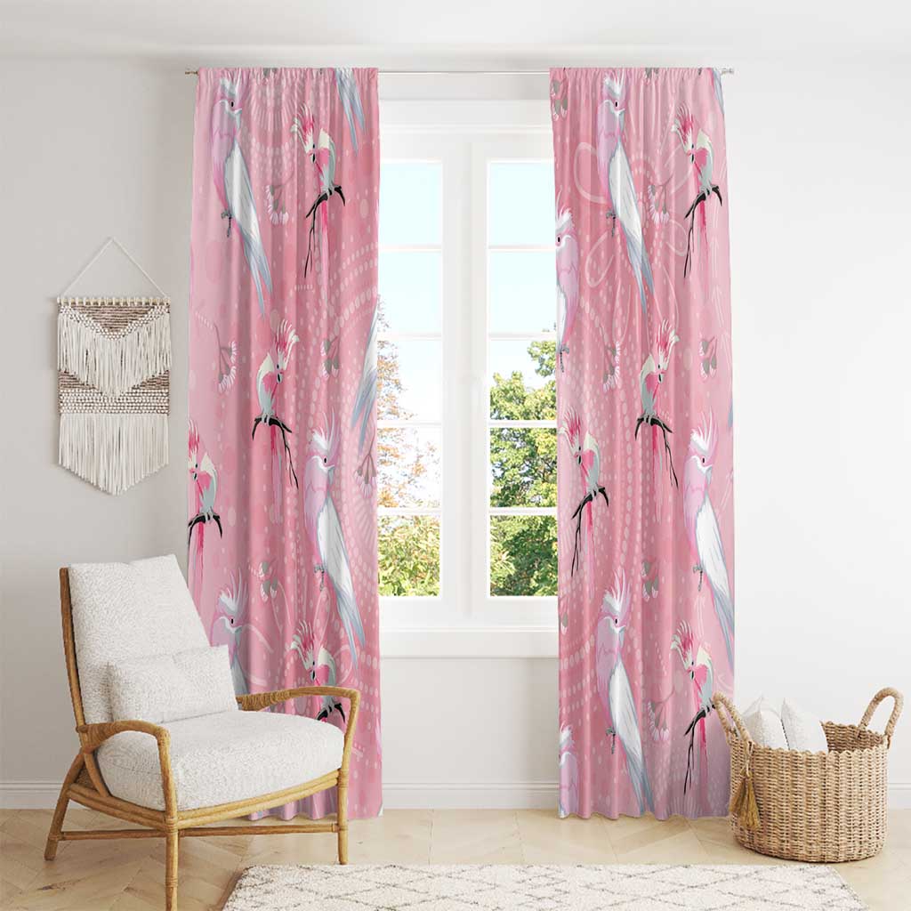 Galah and Gumblossoms Australia Window Curtain Seamless Style Aboriginal Art