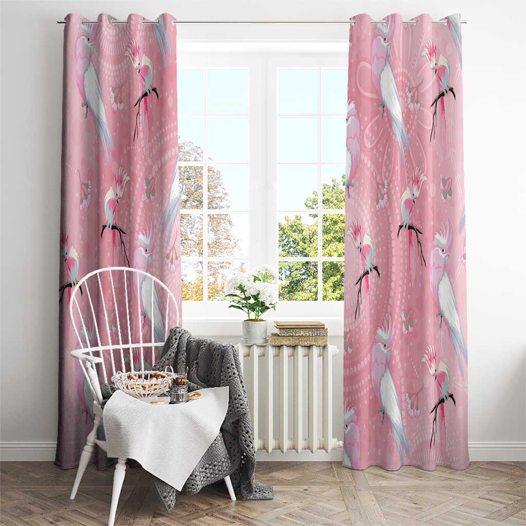 Galah and Gumblossoms Australia Window Curtain Seamless Style Aboriginal Art