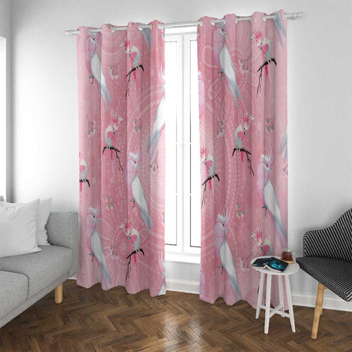 Galah and Gumblossoms Australia Window Curtain Seamless Style Aboriginal Art
