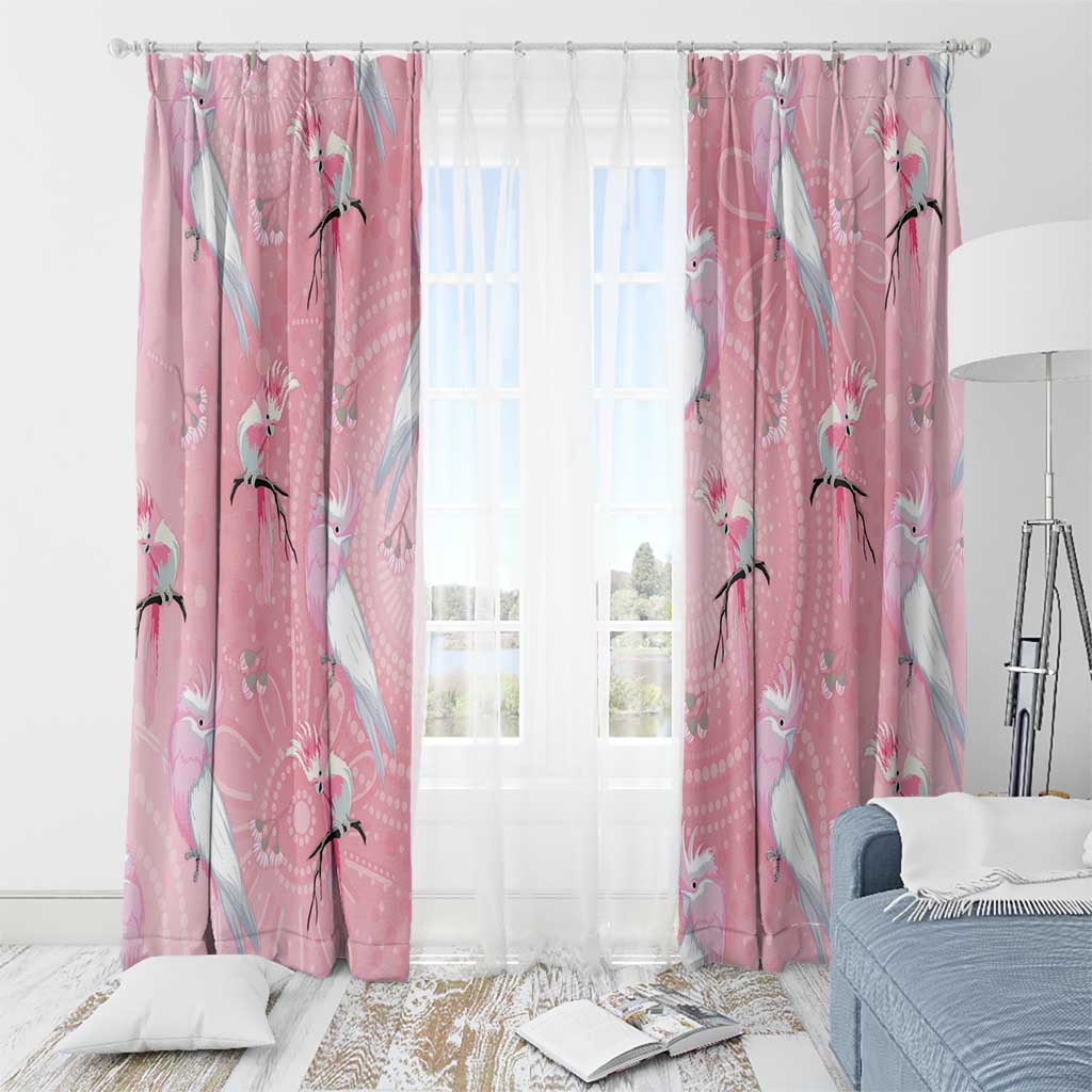 Galah and Gumblossoms Australia Window Curtain Seamless Style Aboriginal Art