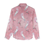 Galah and Gumblossoms Australia Women Casual Shirt Seamless Style Aboriginal Art