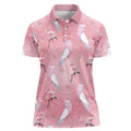 Galah and Gumblossoms Australia Women Polo Shirt Seamless Style Aboriginal Art
