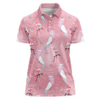 Galah and Gumblossoms Australia Women Polo Shirt Seamless Style Aboriginal Art
