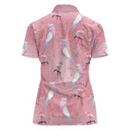Galah and Gumblossoms Australia Women Polo Shirt Seamless Style Aboriginal Art