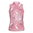 Galah and Gumblossoms Australia Women Sleeveless Polo Shirt Seamless Style Aboriginal Art