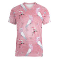 Galah and Gumblossoms Australia Women V-Neck T-Shirt Seamless Style Aboriginal Art