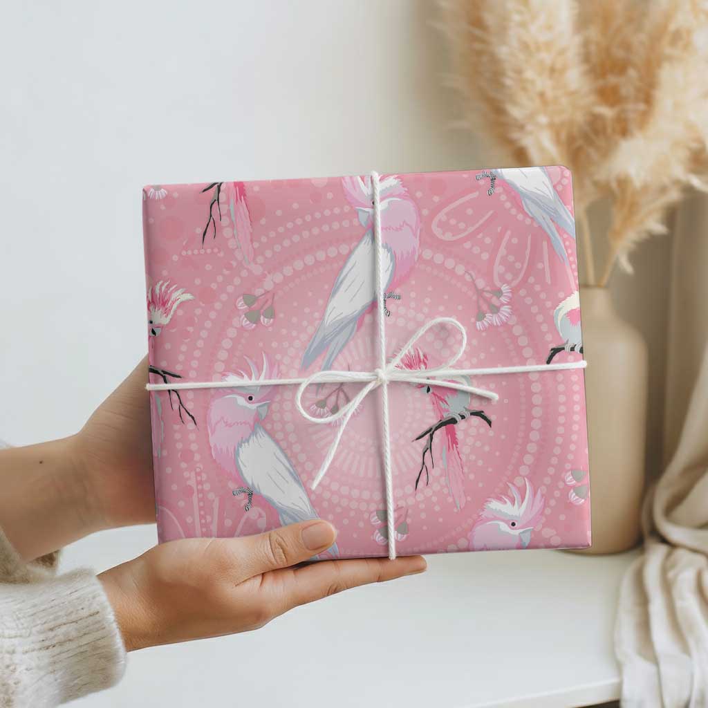 Galah and Gumblossoms Australia Wrapping Paper Seamless Style Aboriginal Art - Aussie Hoodie