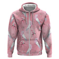 Galah and Gumblossoms Australia Zip Hoodie Seamless Style Aboriginal Art
