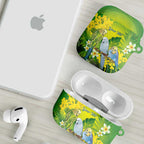 Personalised Budgerigar Australia and Golden Wattle AirPods Case Budgie Aboriginal Art - Aussie Hoodie