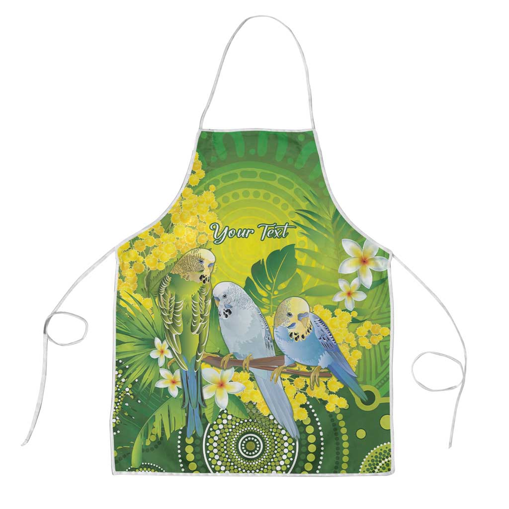 Personalised Budgerigar Australia and Golden Wattle Apron Budgie Aboriginal Art - Aussie Hoodie