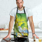 Personalised Budgerigar Australia and Golden Wattle Apron Budgie Aboriginal Art - Aussie Hoodie