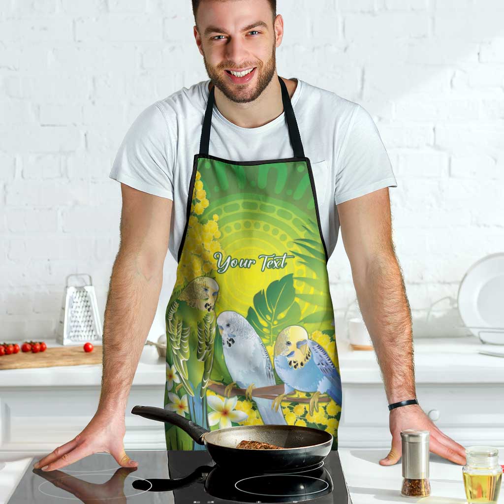 Personalised Budgerigar Australia and Golden Wattle Apron Budgie Aboriginal Art - Aussie Hoodie